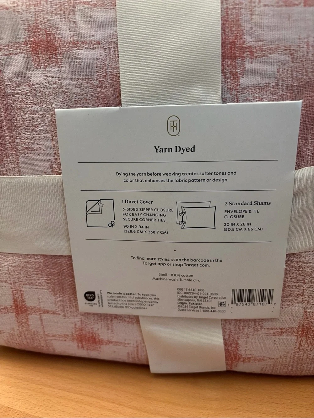 Threshold Yarn-Dyed Cotton Duvet Cover Set - Blush Pink